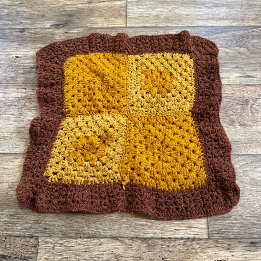 Vintage Hand Knit Crochet Accent Pillow Cover